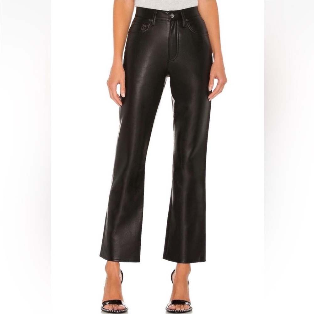 AGOLDE Recycled Leather Blend Relaxed Boot Detox Pant Women’s 25 Black‎